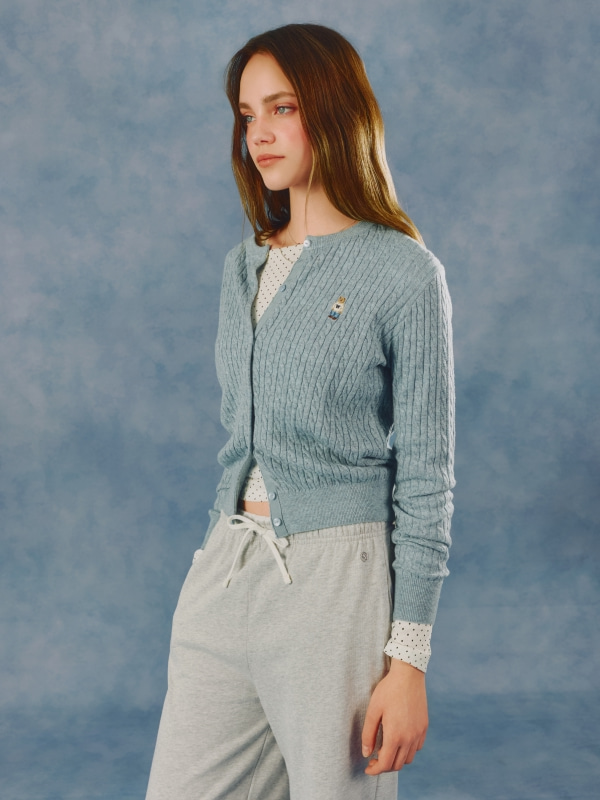 Steve High Gauge Wool Cable Cardigan