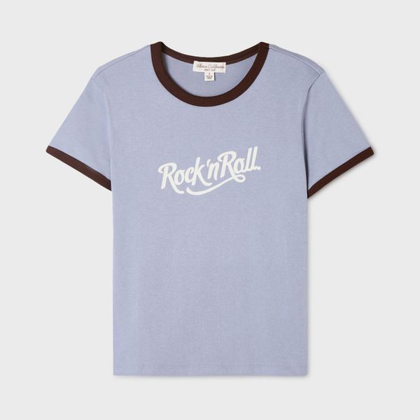 WHOAU Áo thun nữ Rock Lettering Ringer T-shirt(F)_WHRAGB721F
