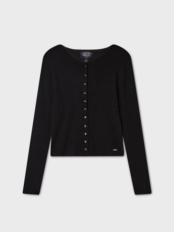 WHOAU Áo len Ribbed Button Cardigan_WHCKGB822F