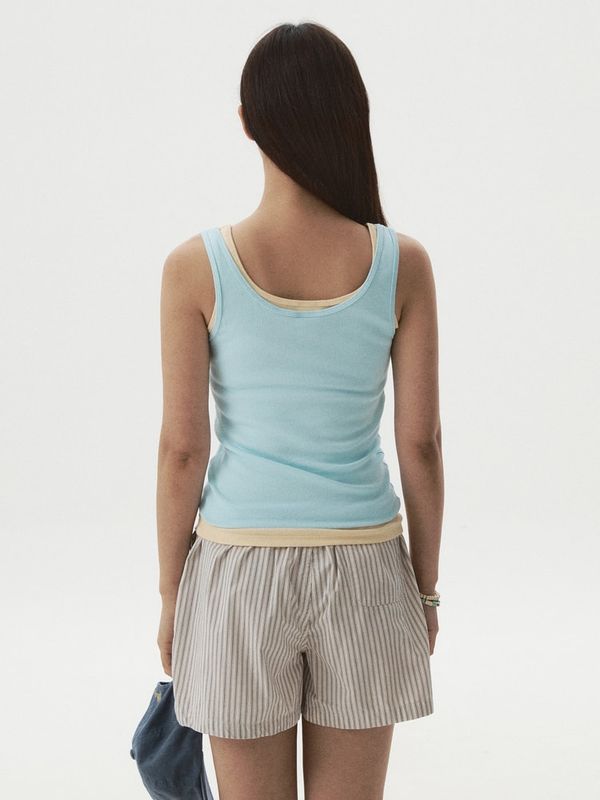 WHOAU Áo Ribbed Henley Sleeveless_WHRNG3792F
