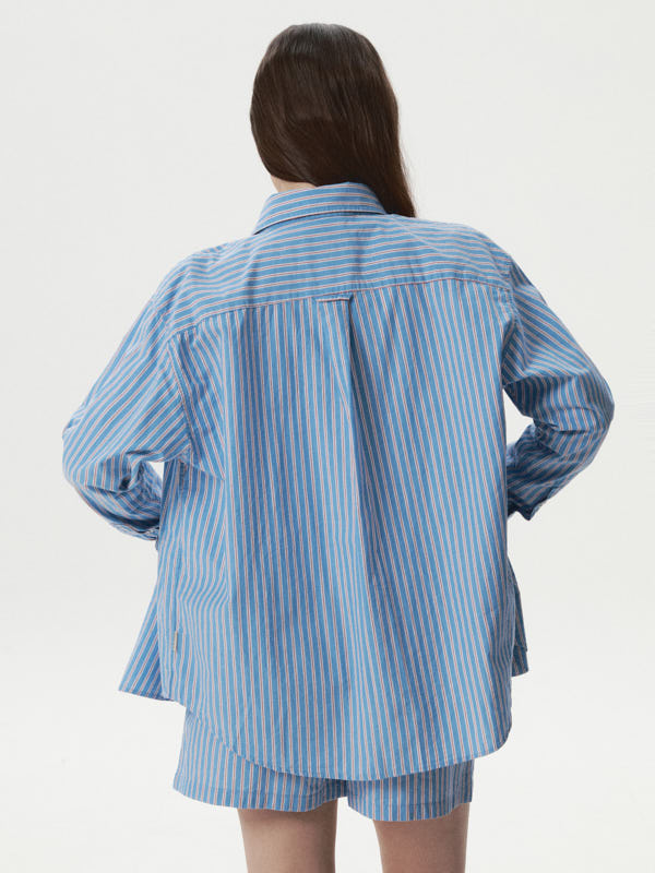 WHOAU Áo sơ mi nữ Steve Loose Fit Striped Shirts_WHYSG2311F