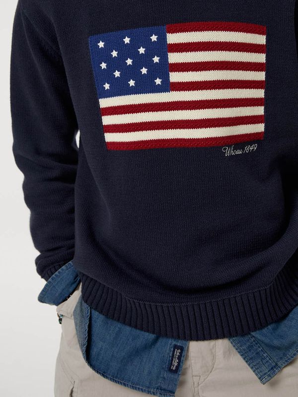 American Flag Intarsia Pullover (New)