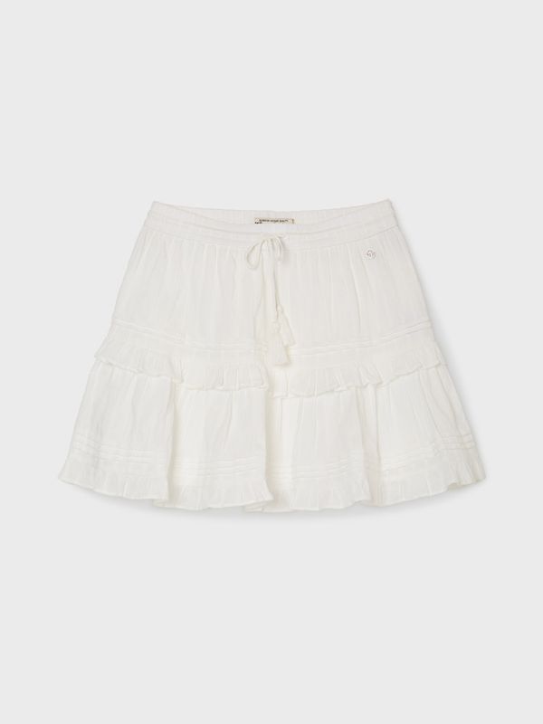 Dobby Short Tiered Skirt
