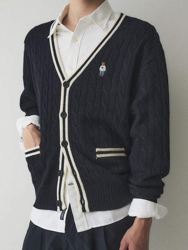 Steve V-neck Tilden Cable Cardigan_WHCKE4922U
