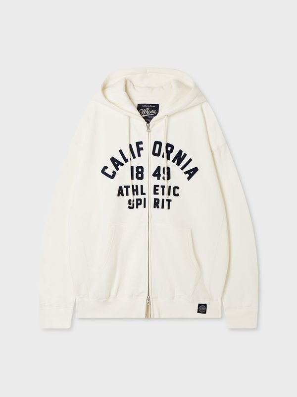 WHOAU Áo nỉ Signature Patch Hood Zip-up(Brushed)_WHMZGBT11U