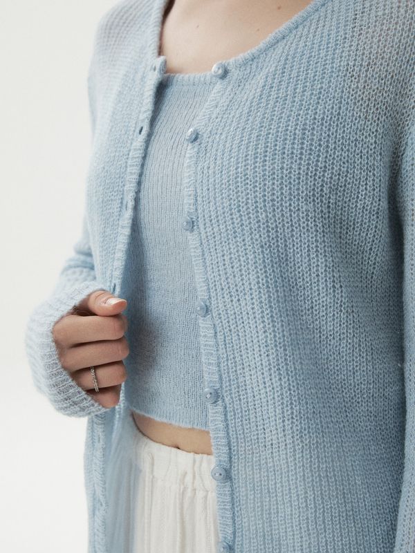 WHOAU Áo len Bustier Layered Cardigan_WHCKGB966F