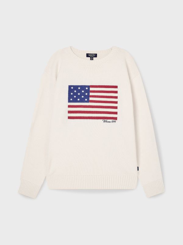 American Flag Intarsia Pullover