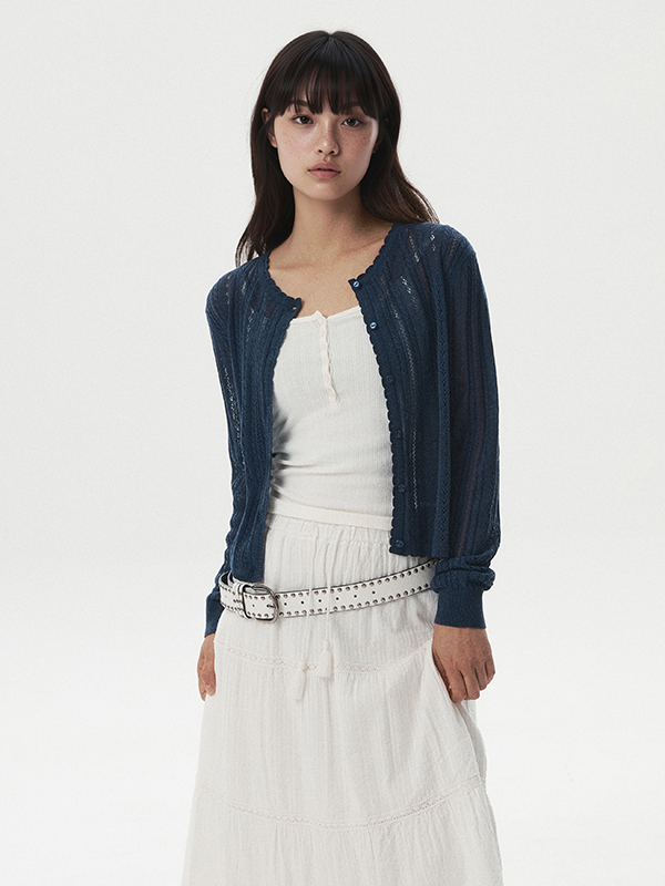 WHOAU Áo Cardiagn nữ Linen Blend Skashi Cardigan_WHCKG2523F
