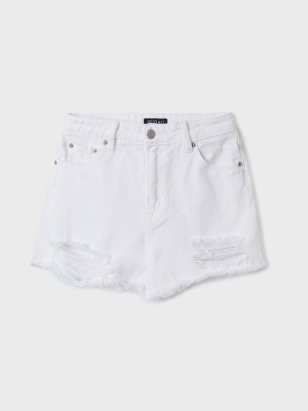 Destroyed Short Denim Shorts_WHTJF2637F