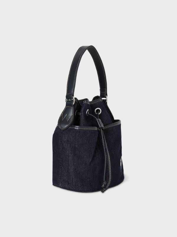 WHOAU Túi xách dây rút Steve Denim Bucket Bag_WHBGF3824A