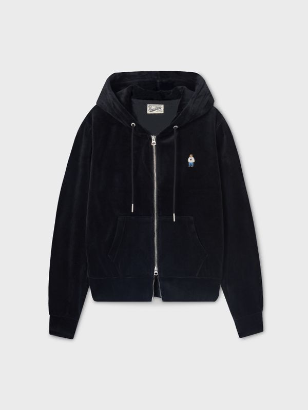 WHOAU Áo nỉ Steve Velour Hood Zip-up[B]_WHMZF4V51F