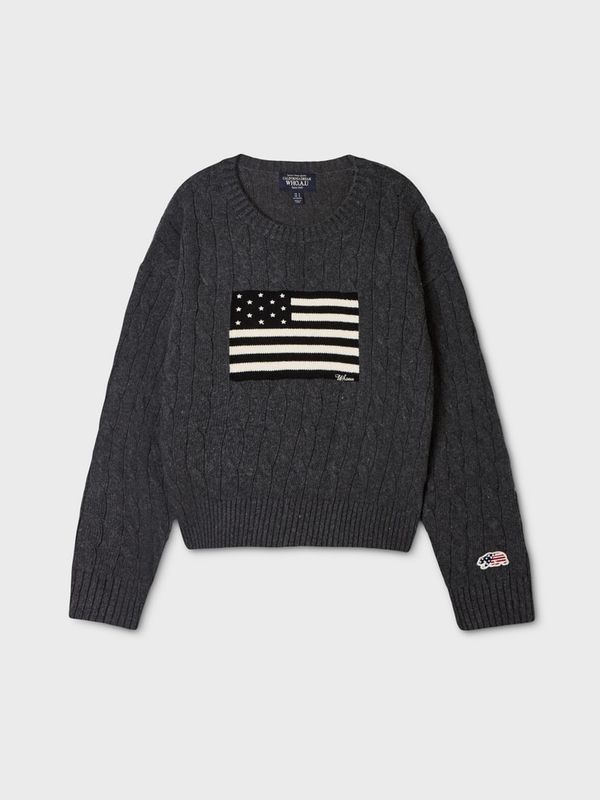 WHOAU Áo len USA American Flag Cable Pullover(F)_WHKAGB925F