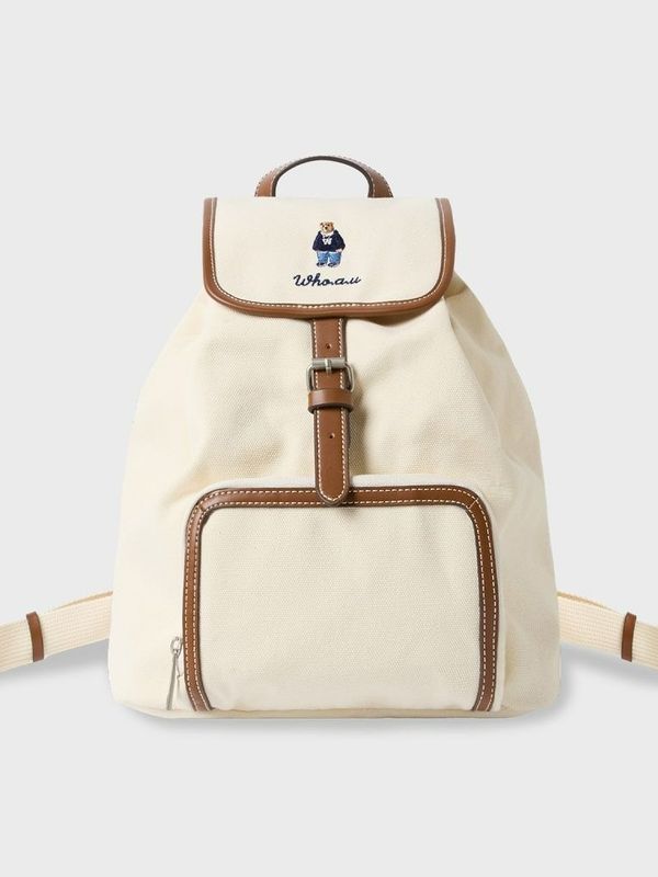 WHOAU Balo nữ Canvas Pocket Backpack_WHBGF3851A