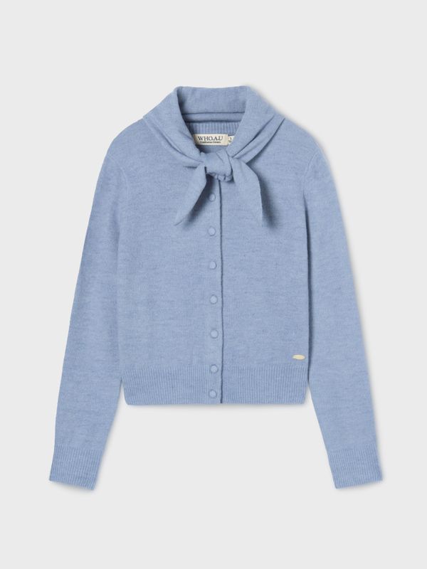 WHOAU Áo len Bokashi Scarf Set Cardigan_WHCKF4946F