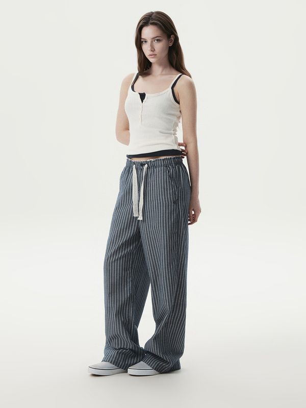 WHOAU Quần dài Seersucker Stripe Pants_WHTAG2431F