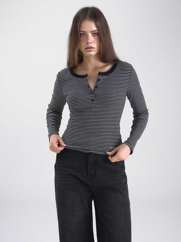 Ribbed Henry Neck T-shirt_WHLAF3822F