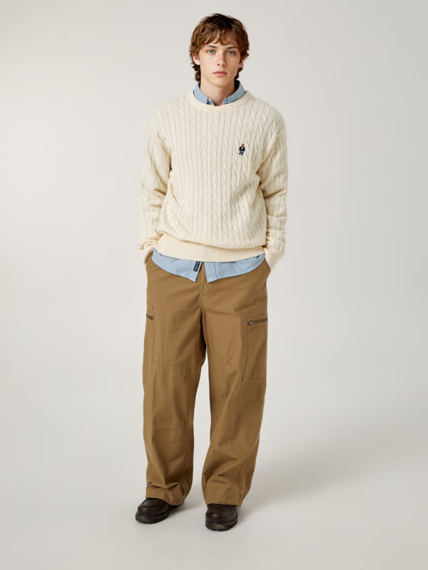 WHOAU Áo len nam Steve Cable Sweater_WHKAG1121M