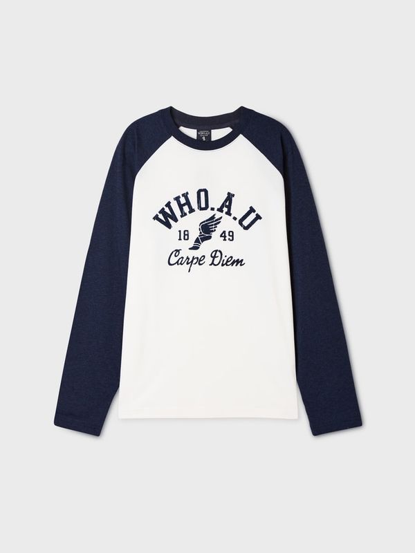 WHOAU Áo thun Campus Raglan Long Sleeve T-shirt_WHLAGB823U