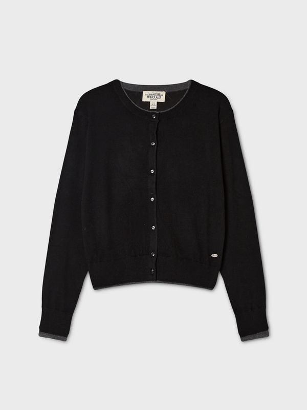 WHOAU Áo len Layered R-neck Cardigan_WHCKGB823F