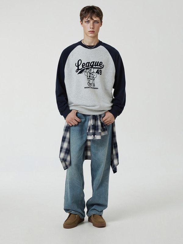 WHOAU Áo nỉ unisex Steve Raglan Sweatshirt_WHMWF4931U