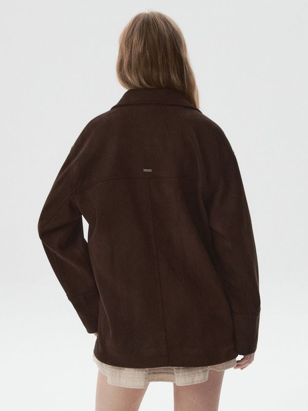 WHOAU Áo khoác Synthetic Suede Half Jacket_WHJKGB932F