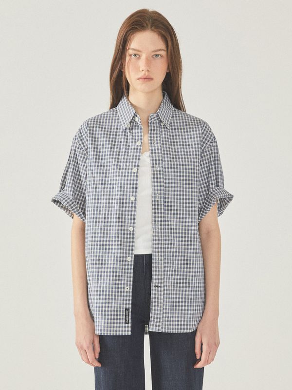 Short Sleeve Check Shirts_WHYWF2513U