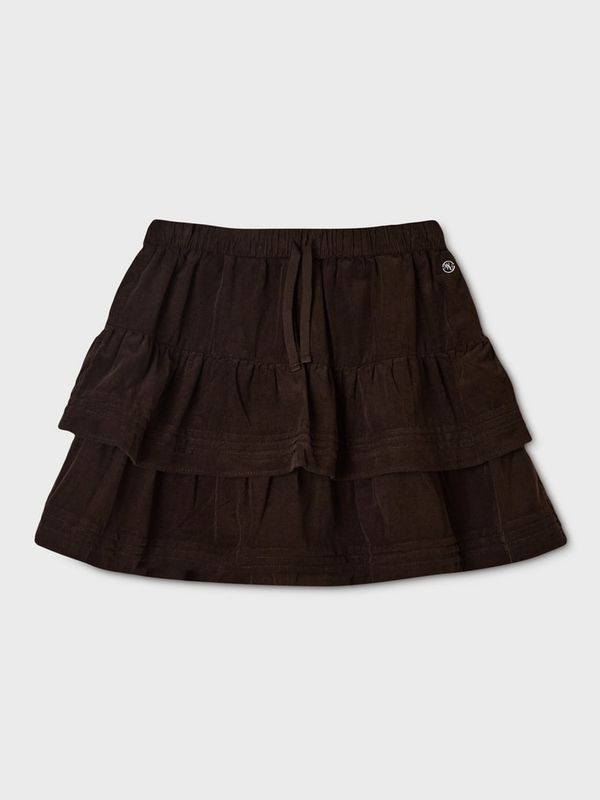 WHOAU Chân váy Corduroy Short Tiered Skirt_WHWHGB921F