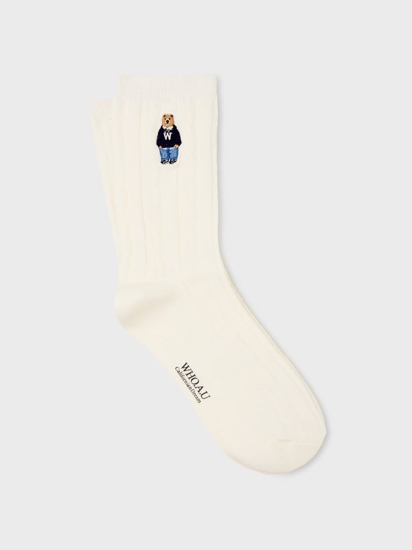 WHOAU Tất Steve Cable Socks_WHAYGBT31A