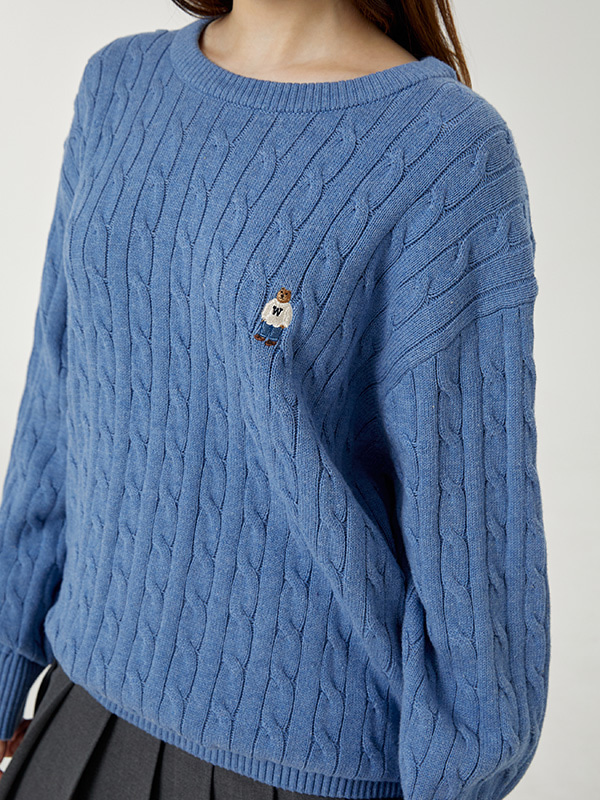 WHOAU Áo len Steve Cable Sweater_WHKAG1121M