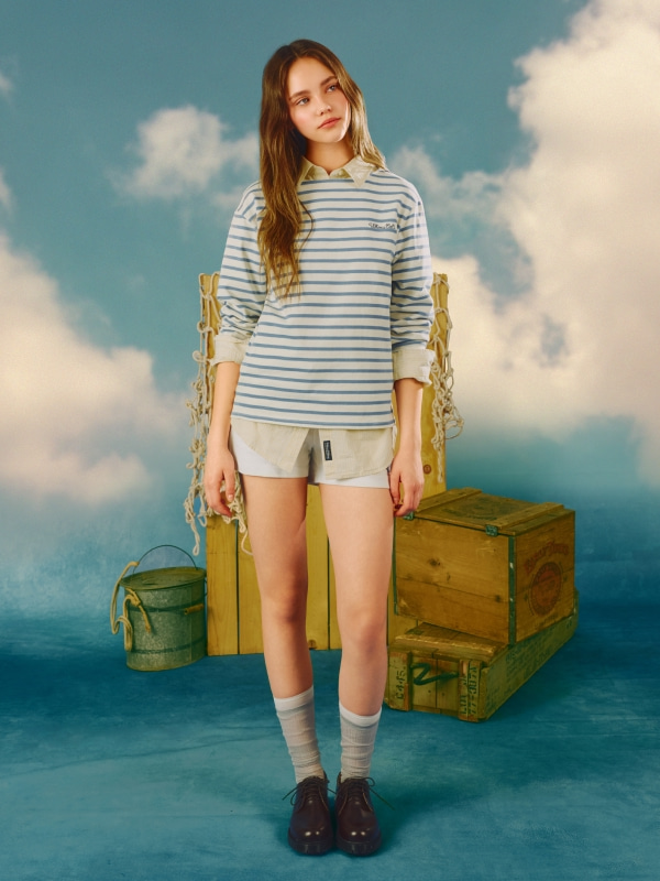 Boat Neck Stripe T-shirt