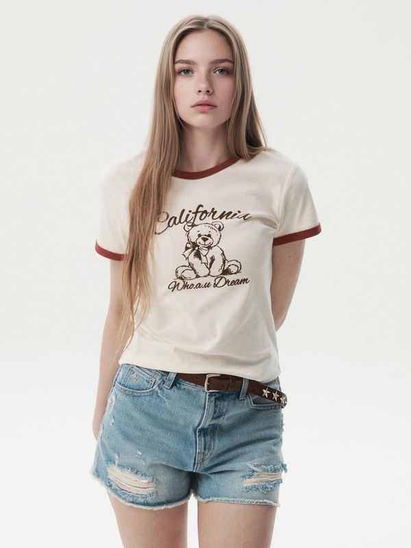 WHOAU Áo thun nữ Steve Graphic Ringer T-shirt[B]_WHRAGB753F