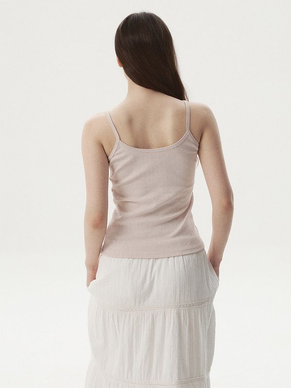 WHOAU Áo nữ Eyelet Henry Neck Sleeveless