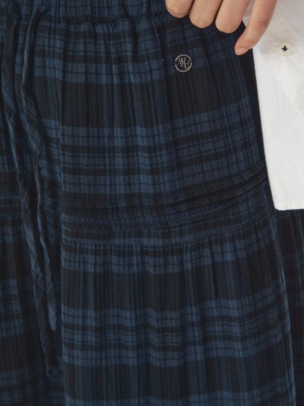 WHOAU Chân váy Check long tiered skirt_WHWHGB822F