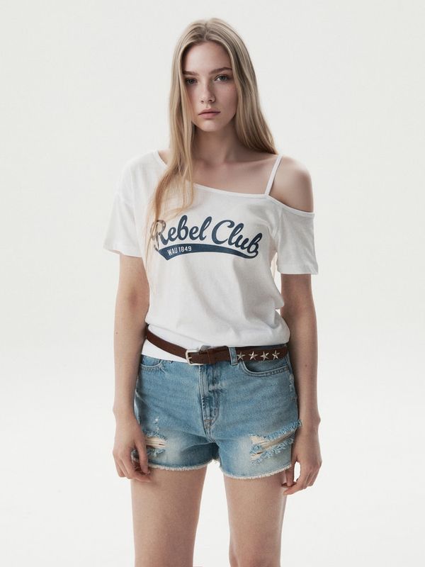 WHOAU Áo thun trễ vai One-Shoulder T-shirt(F)_WHRPGB723F