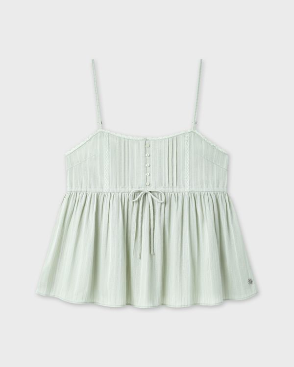 WHOAU Áo hai dây Meichan Ribbon Sleeveless Blouse Sheen_WHYAG2566B