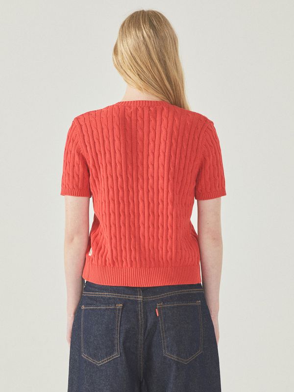 Steve Round neck Short Sleeve Cardigan_WHCKF2401F