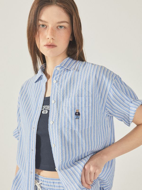Steve Seersucker Crop Shirts(Set-up)_WHYWF3712F