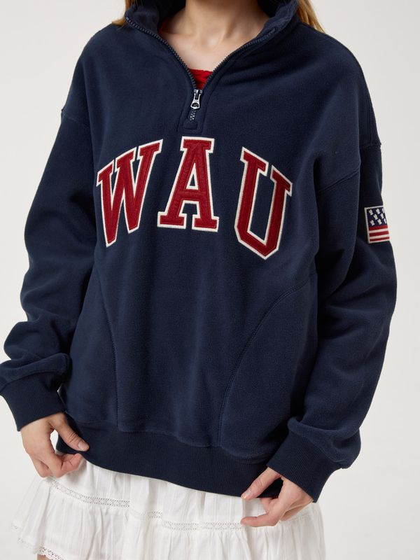 WHOAU Áo khoác Unisex Patch Fleece Half Zip-up_WHMAF4V21U
