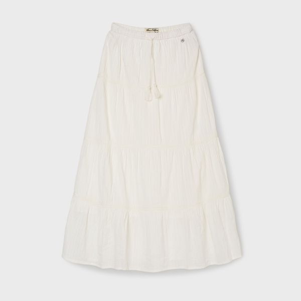Dobby Long Tiered Skirt