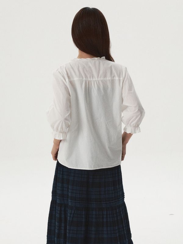 WHOAU Áo kiểu nữ Frill Blouse_WHBLGB833F