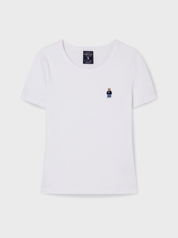 WHOAU Áo thun nữ Steve Ribbed Short Sleeve T-shirt_WHRAG2451F