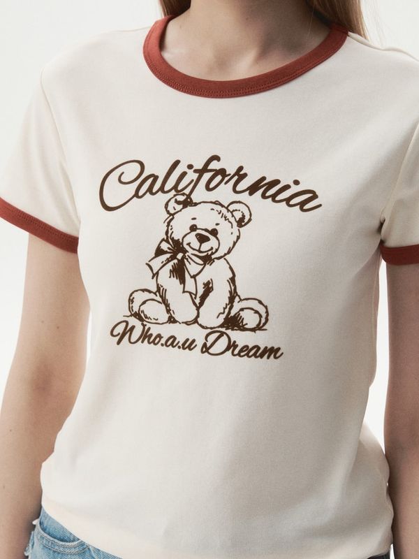 WHOAU Áo thun nữ Steve Graphic Ringer T-shirt[B]_WHRAGB753F