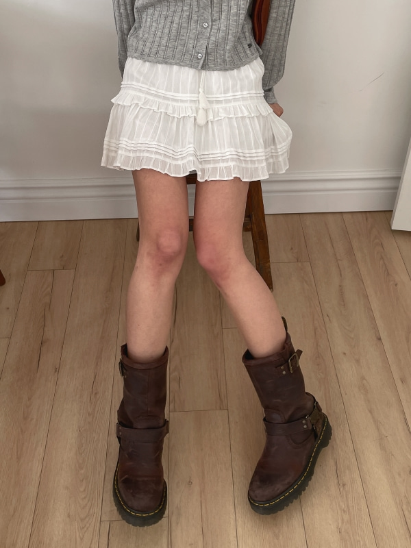 WHOAU Chân váy Meichan Dobby Short Tiered Skirt_WHWHG2535F
