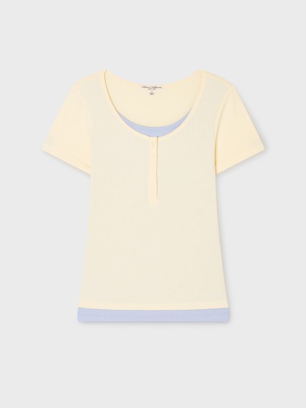 Layered Henley Short-Sleeve T-shirt-1781235351