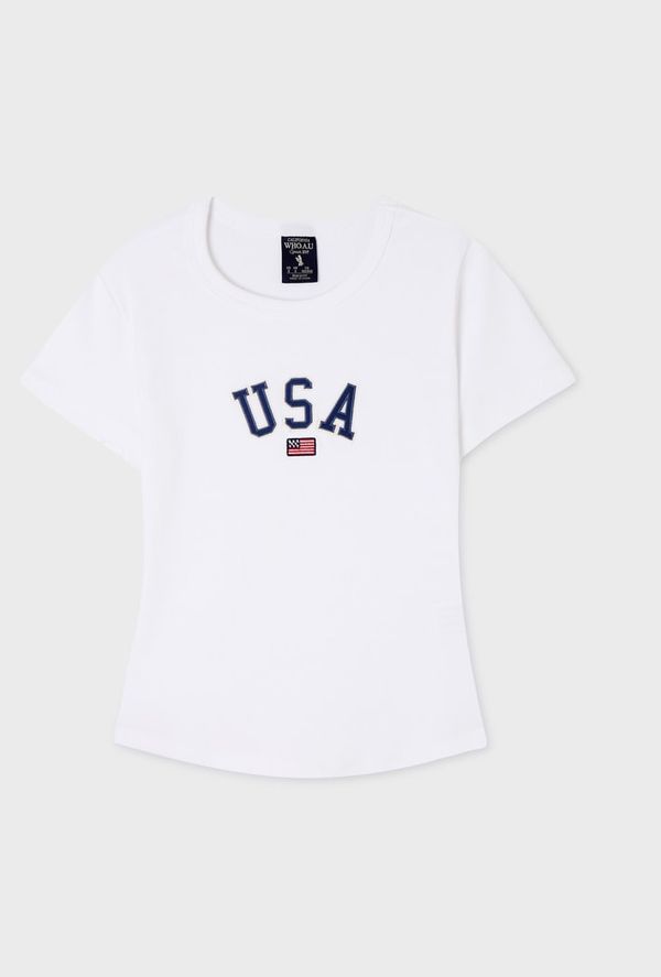USA Ribbed Short-sleeve T-shirt