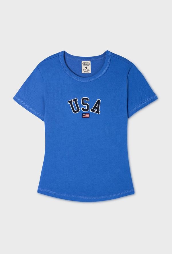 USA Ribbed Short-sleeve T-shirt