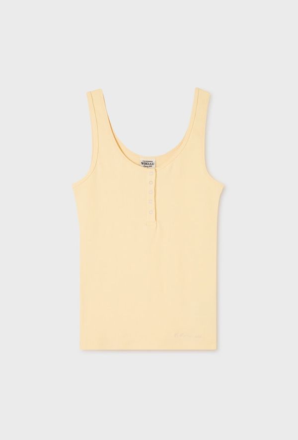 WHOAU Áo Ribbed Henley Sleeveless_WHRNG3792F