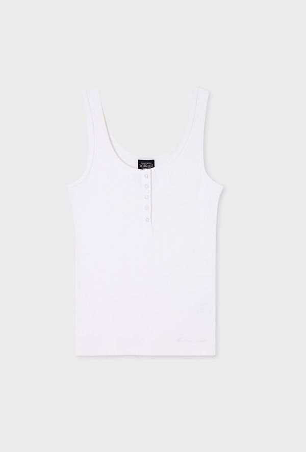 WHOAU Áo Ribbed Henley Sleeveless_WHRNG3792F