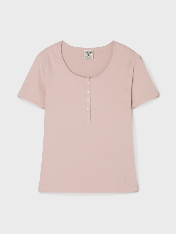 Ribbed Henry Neck T-shirt