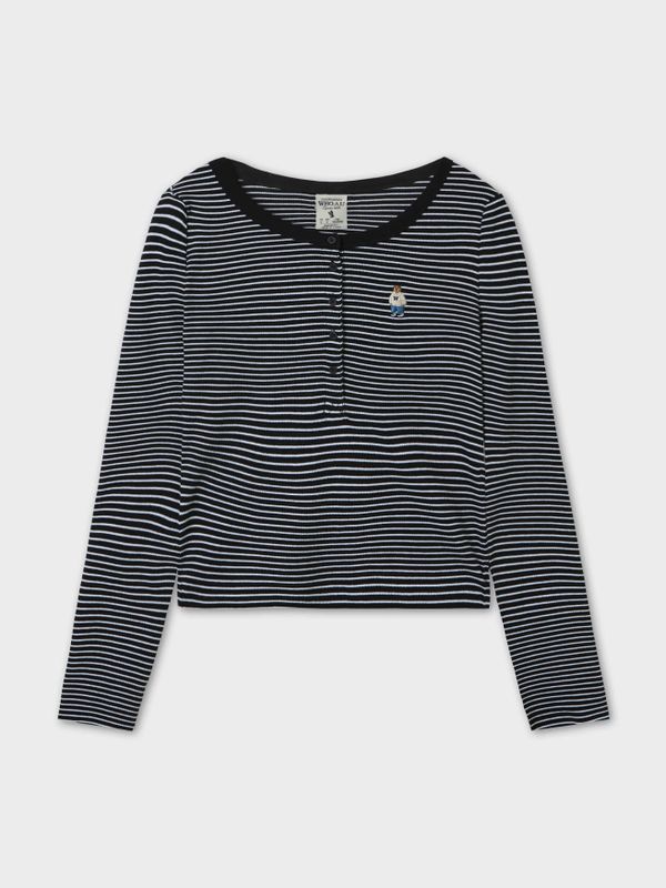 Steve Ribbed Henry Neck T-shirt[B]_WHLAF4952F